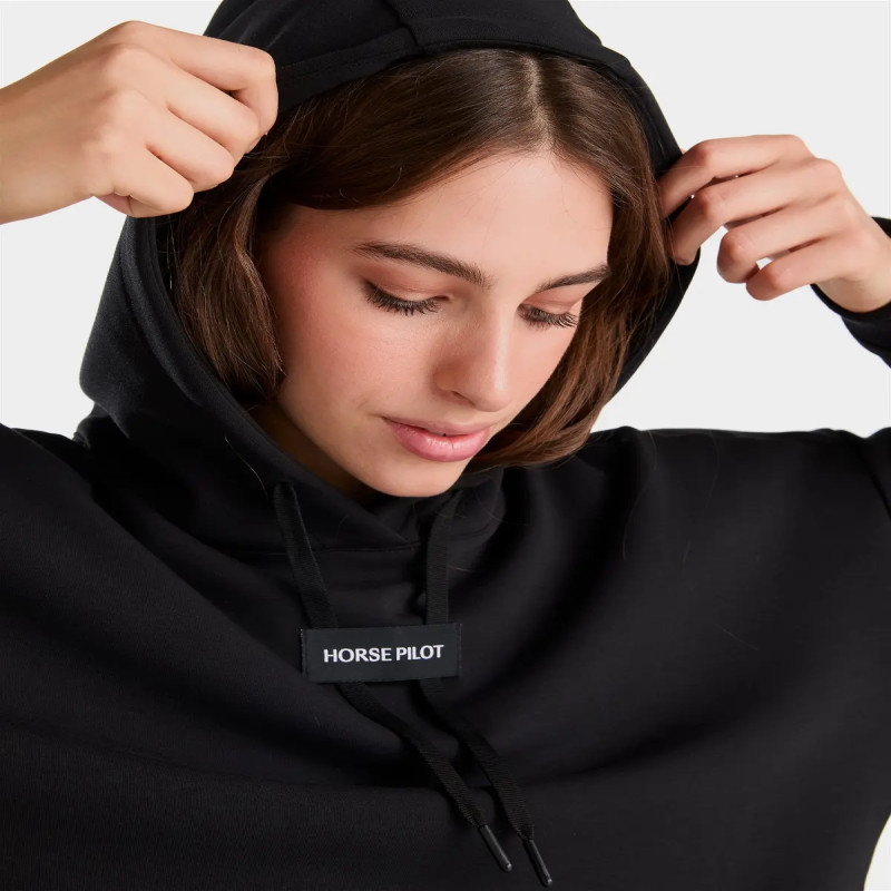 Sweat équitation femme Team Hoodie à capuche Horse Pilot noir - Le Paturon