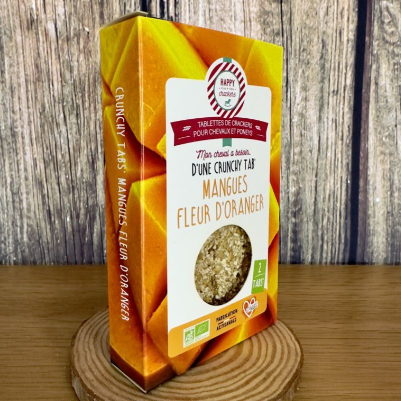 Tabs' Happy Crackers - Tablettes crunchy friandises cheval 120g mangue - Le Paturon