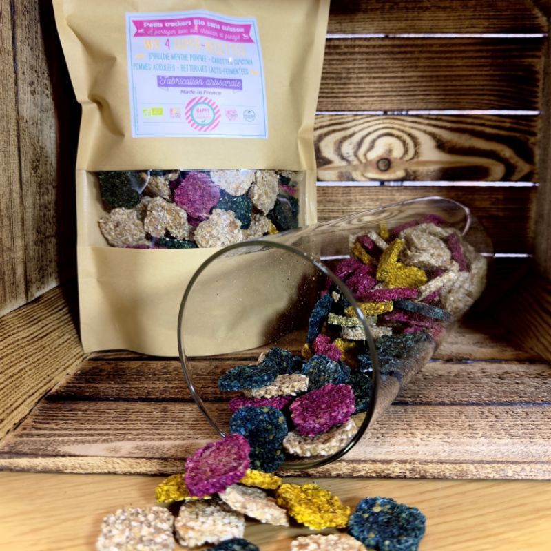 Crackers cheval mix 4 recettes Happy Crackers - Friandises cheval 500g - Le Paturon