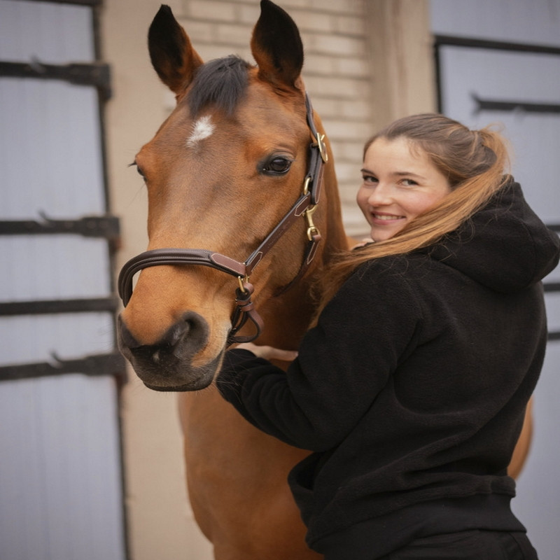 Veste équitation mixte polaire Mathis Paddock Sports Noir - Le Paturon