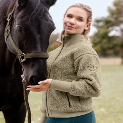 Veste équitation femme sherpa polaire Riverside Elt KBeige - Le Patuton