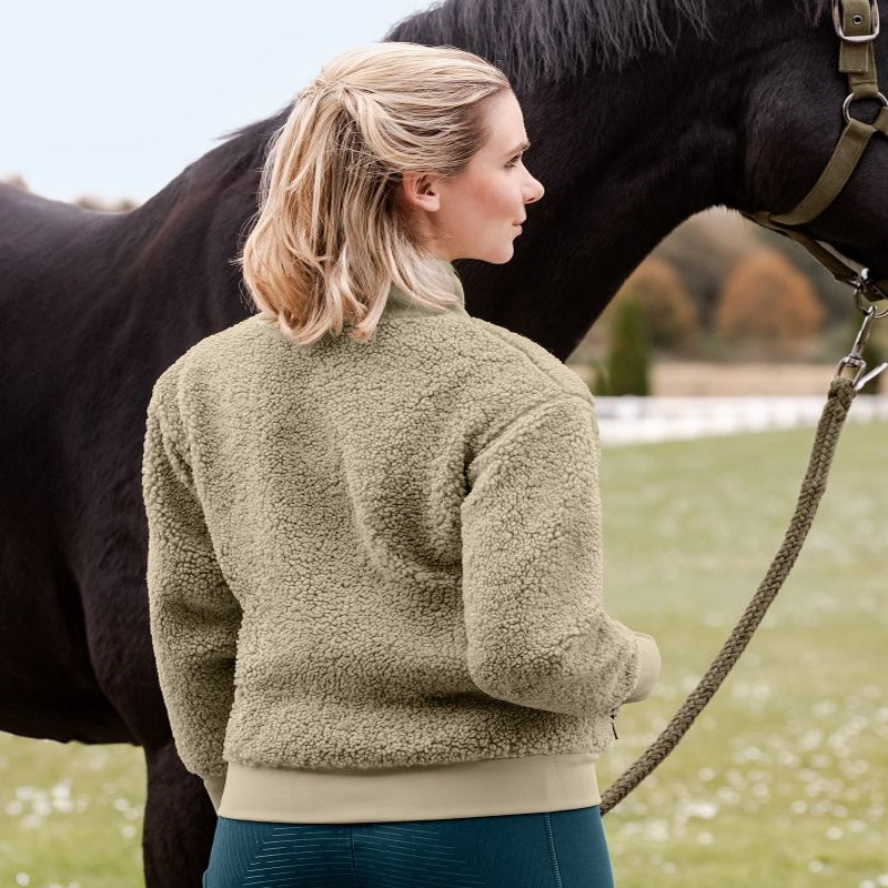 Veste équitation femme sherpa polaire Riverside Elt KBeige - Le Patuton