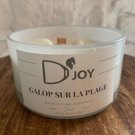 Bougie cheval équitation Galop sur la plage grand format D'JOY 400g - Le Paturon