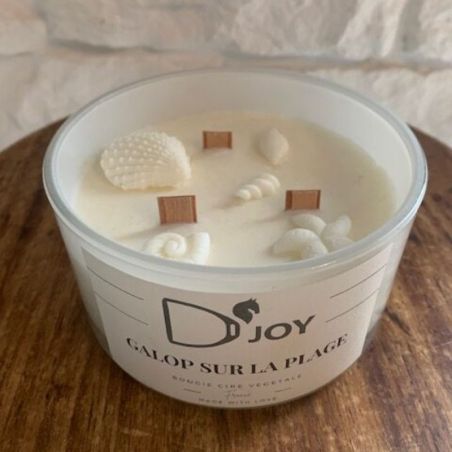 Bougie cheval équitation Galop sur la plage grand format D'JOY 400g - Le Paturon