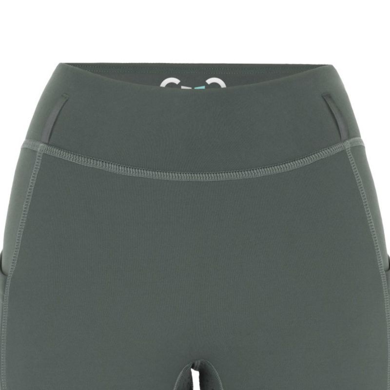 Legging équitation femme hiver Volga doublé polaire Riding World gris vert - Le Paturon
