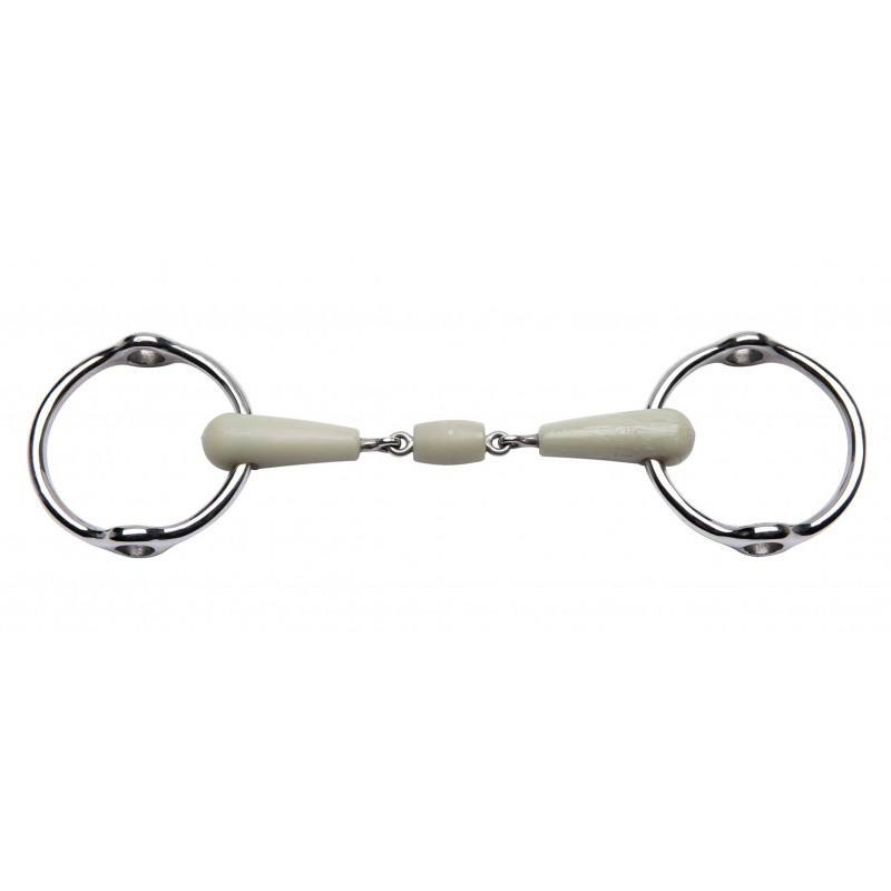 Mors releveur cheval double brisure résine pomme Flexi - Le Paturon