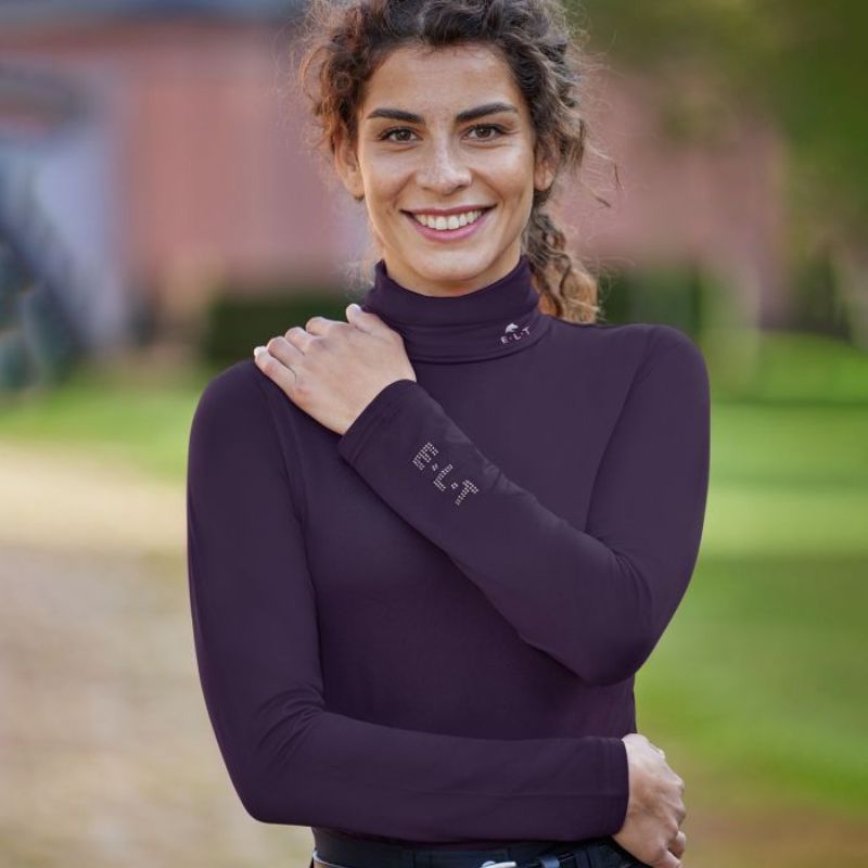 Pull équitation femme Col roulé Madison ELT violet - Le Paturon