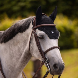 Bonnet anti-mouches cheval Flyshield Samshield noir - Le Paturon