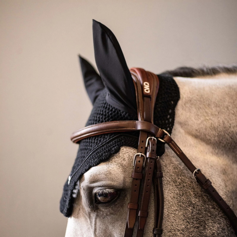 Bonnet anti-mouches cheval Flyshield Samshield noir - Le Paturon