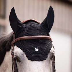 Bonnet anti-mouches cheval Flyshield Samshield noir - Le Paturon