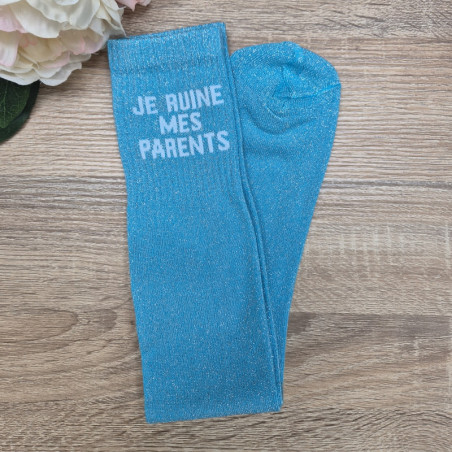 Chaussettes équitation paillettes Je ruine mes parents Paillettes Attitude - Le Paturon