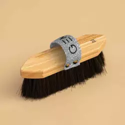 Brosse cheval poils longs GEM silver argent - Le Paturon