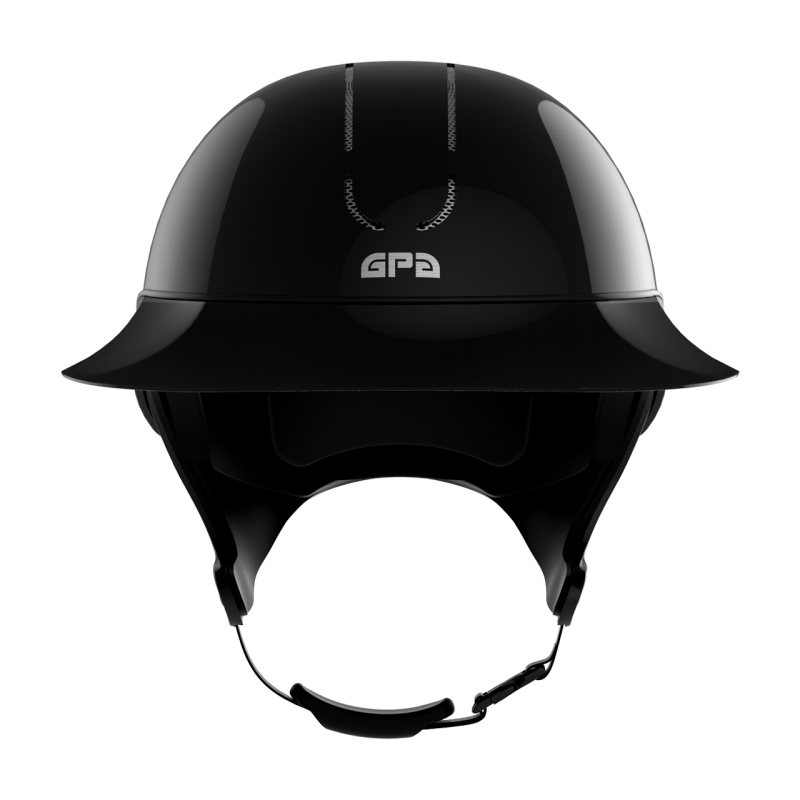 Casque équitation First Lady Global TLS noir brillant grande visière GPA