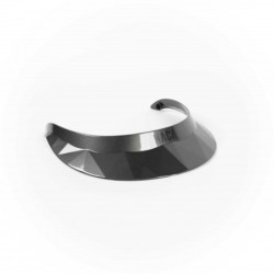 Visière Large casque équitation Naca gris brillant logo noir - Le Paturon