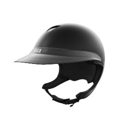 Pack casque équitation Comète XP Mat Naca avec mousse et visière M Carbone - Le Paturon