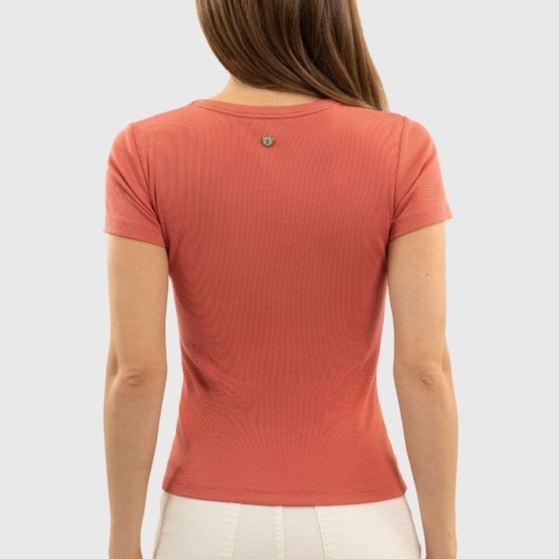 T-shirt équitation femme Tarlala Harcour pamplemousse - Le Paturon