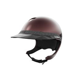 Pack casque équitation Comète XP Glow prune Naca avec mousse et visière Large Glow Up - Le Paturon