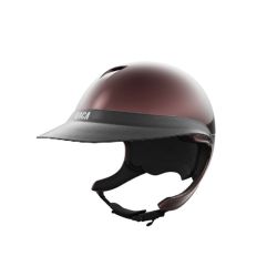 Pack casque équitation Comète XP Glow prune Naca avec mousse et visière M Carbone - Le Paturon