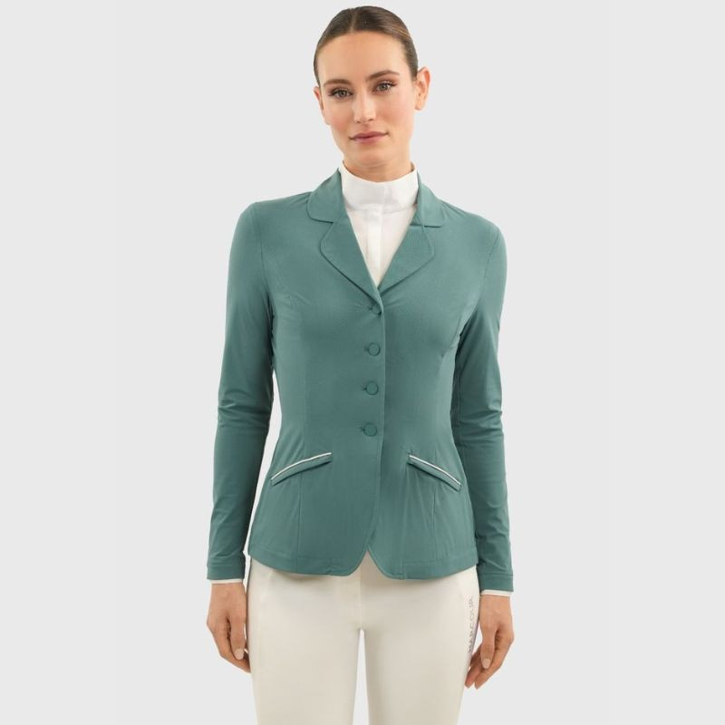 Veste de concours équitation femme Bess Harcour vert paon - Le Paturon