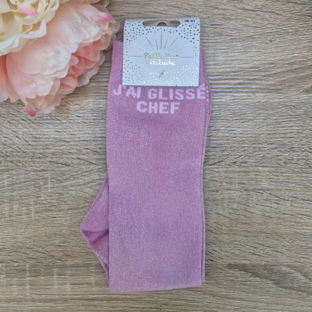 Chaussettes équitation paillettes J'ai glissé chef Paillettes Attitude - Le Paturon