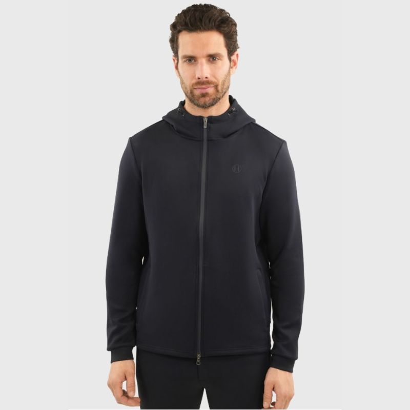 Sweat équitation homme zippé Bryss Harcour marine - Le Paturon