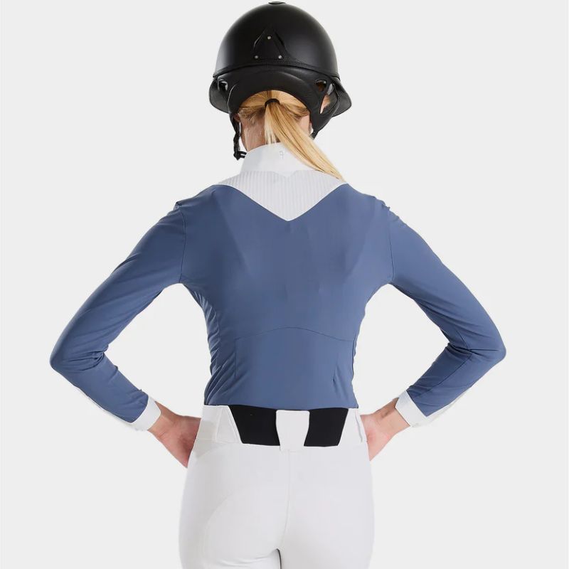 Chemise concours équitation femme Aeris Horse Pilot bleu - Le Paturon