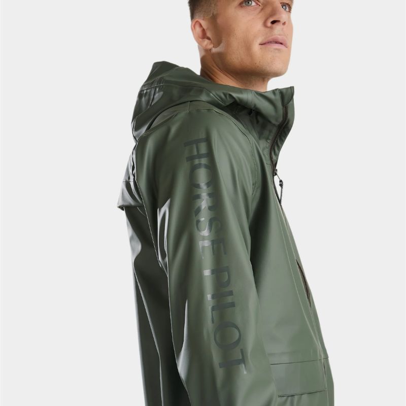 Veste équitation imperméable homme Raintech Horse Pilot kaki - Le Paturon