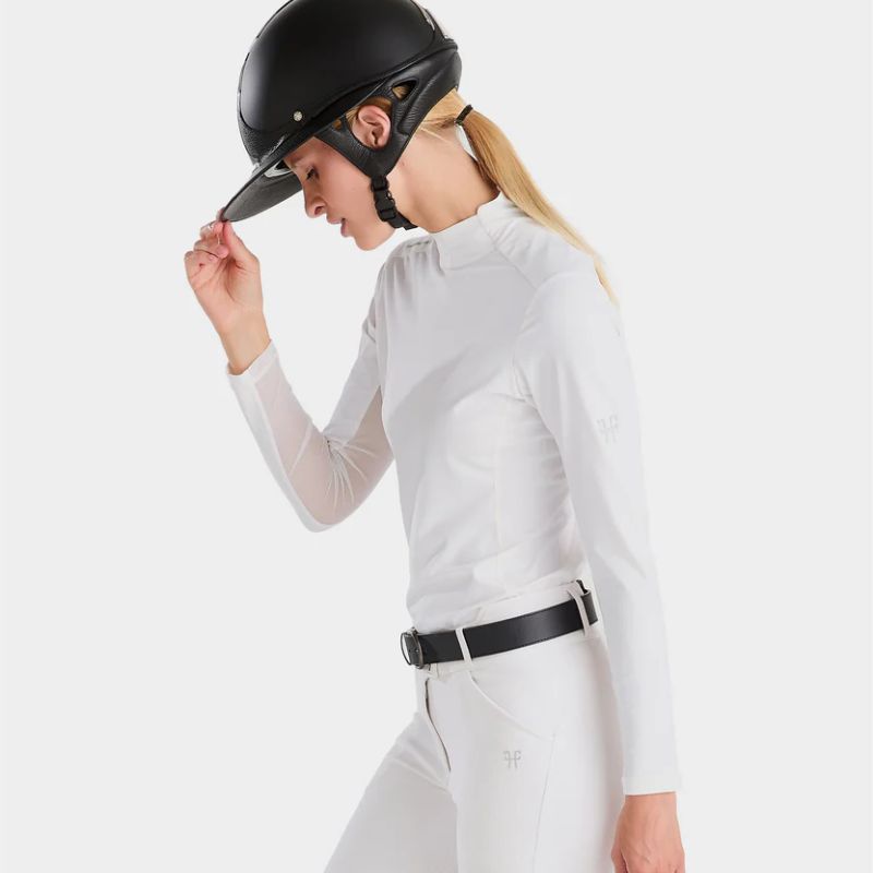 Chemisier concours équitation femme Flow Horse Pilot blanc - Le Paturon