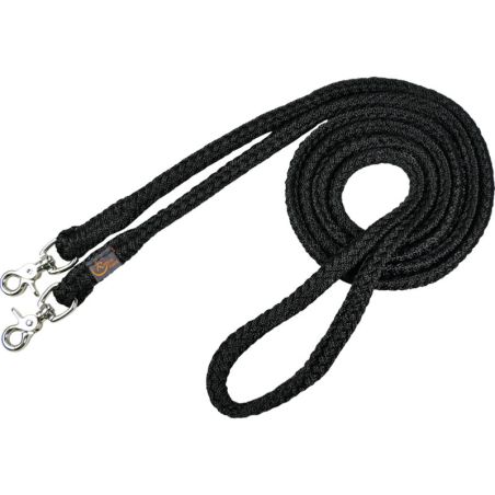 Rênes cheval fermées Polytresse ronde Ronzon Legend noir - Le Paturon