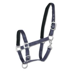 Licol cheval nylon doublé Satin Waldhausen marine - Le Paturon