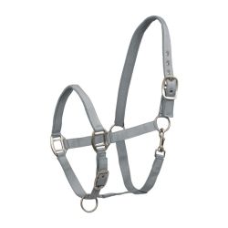 Licol cheval nylon doublé Satin Waldhausen gris chrome - Le Paturon