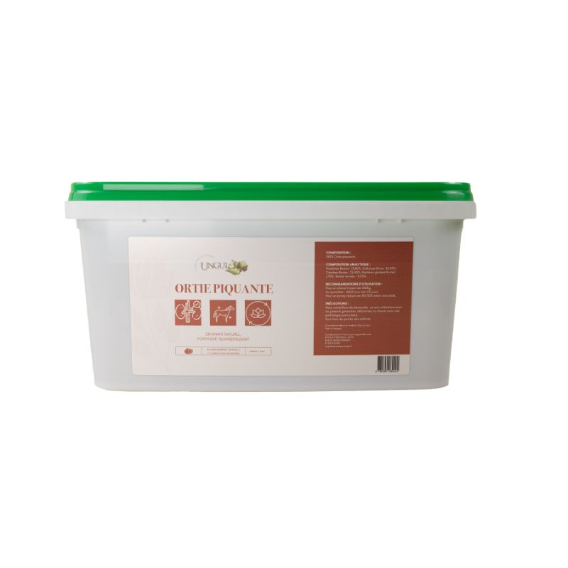 Ortie piquante Ungula Naturalis - Drainage cheval minéraux poudre 1,6L - Le Paturon
