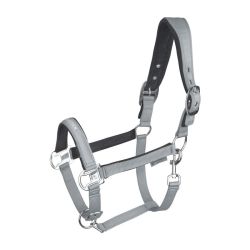 Licol cheval nylon Atheltic Waldhausen gris chrome - Le Paturon