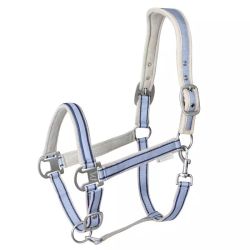 Licol cheval nylon Atheltic Waldhausen bleu pastel - Le Paturon