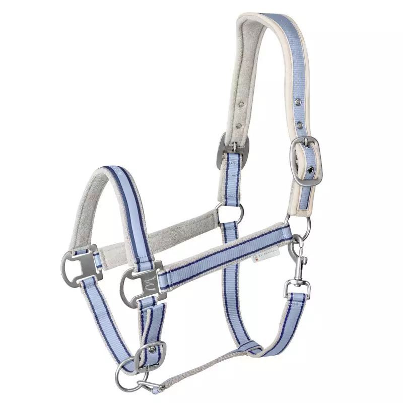 Licol cheval nylon Atheltic Waldhausen bleu pastel - Le Paturon