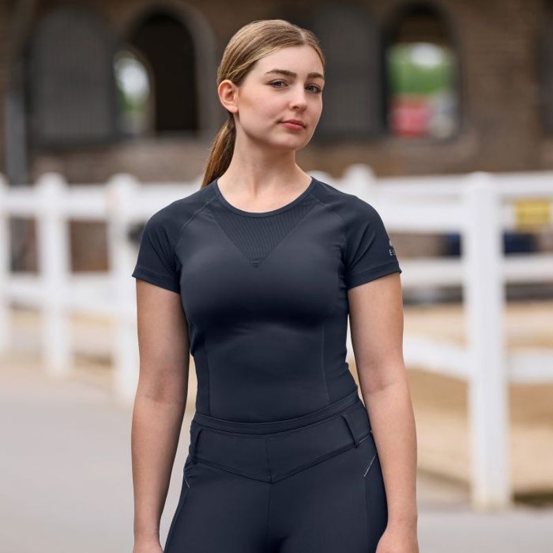 Tee-shirt équitation femme Springfield ELT bleu profond - Le Paturon
