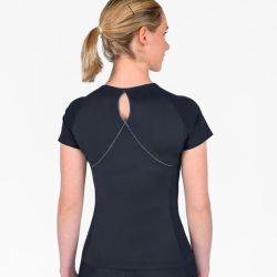 Tee-shirt équitation femme Springfield ELT bleu profond - Le Paturon