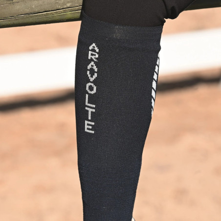 Chaussettes équitation anatomiques unisexe Aravolte noir blanc