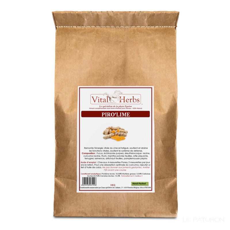 1 piro lime cheval , tique, tik, tiques, tic, vital herbs, besoins spécifiques equidés, complément che