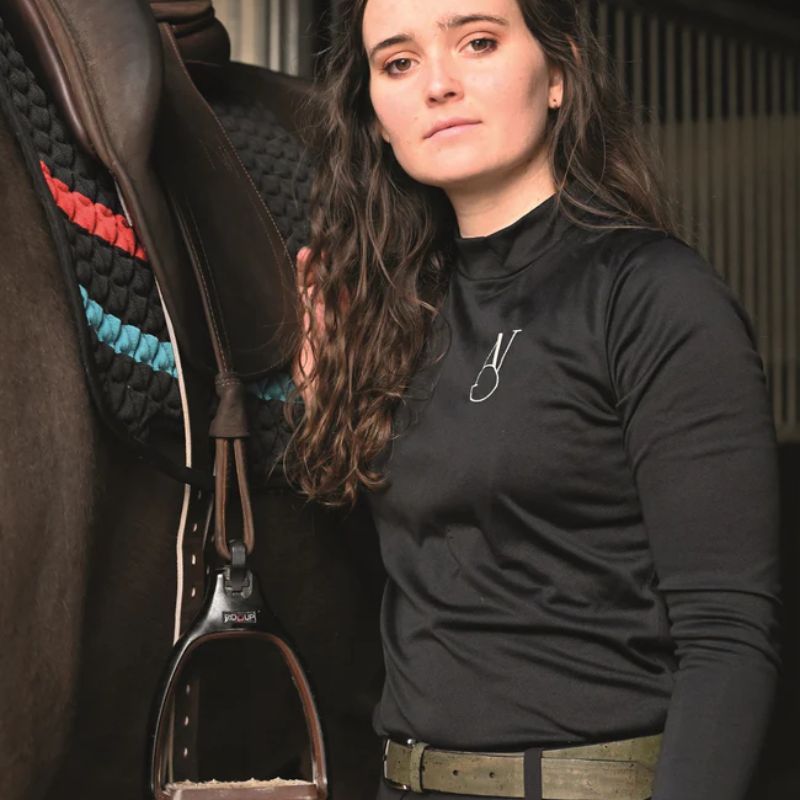 Polo équitation femme technique manches longues Thermo Ara Aravolte noir