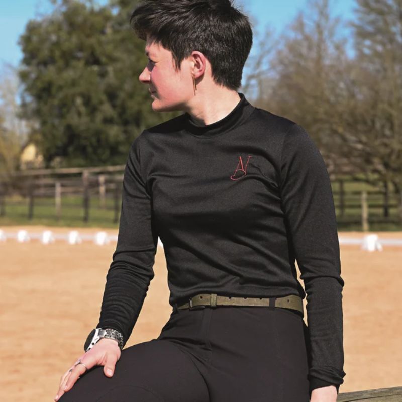 Polo équitation femme technique manches longues Thermo Ara Aravolte noir