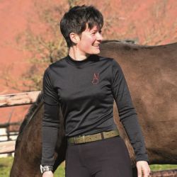 Polo équitation femme technique manches longues Thermo Ara Aravolte noir