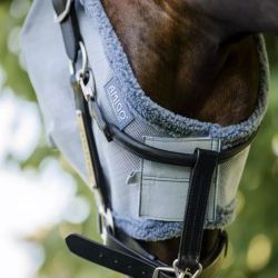 Masque anti mouche cheval anti UV Amigo Horseware bleu chiné bleu silver