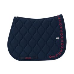 Tapis cheval Essentiel Obstacle GEM bleu marine logo bordeaux