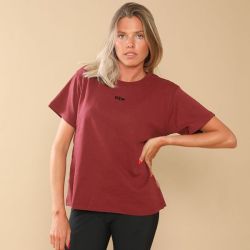 T-shirt équitation femme Eclair GEM bordeaux logo noir