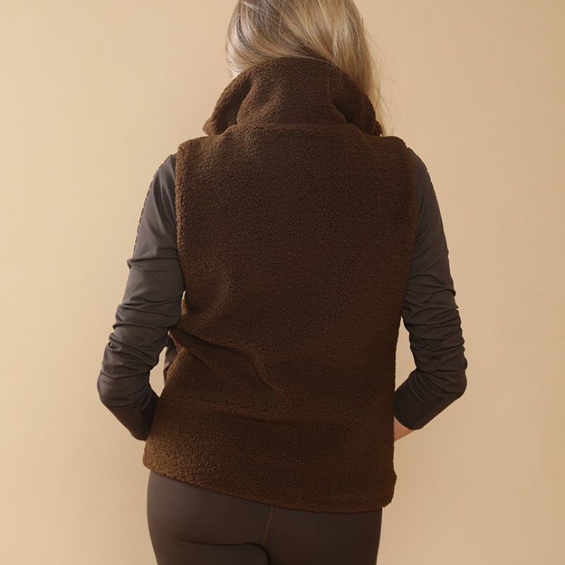 Gilet équitation femme sans manches Charlie GEM chocolat