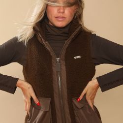 Gilet équitation femme sans manches Charlie GEM chocolat