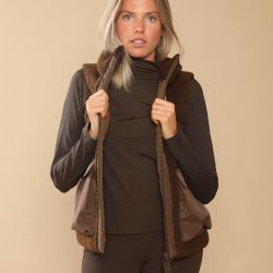Gilet équitation femme sans manches Charlie GEM chocolat