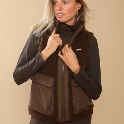 Gilet équitation femme sans manches Charlie GEM chocolat