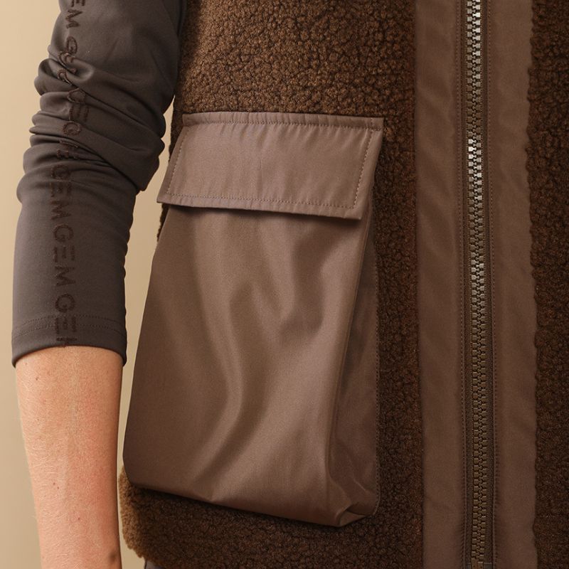 Gilet équitation femme sans manches Charlie GEM chocolat